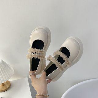 Mesh Ruffled Mary Jane Shoes