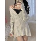 Knit Mini A-line Dress / Lace Cropped Camisole Top