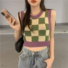 Checkerboard Tank Top Green - One Size