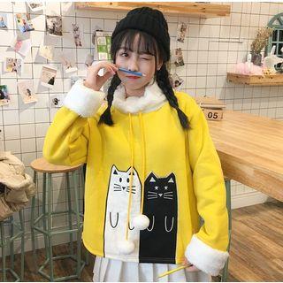 Car Applique Sweatshirt Yellow - One Size
