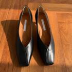 Square-toe Cowhide Pumps