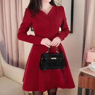 Button-front Flared Dress