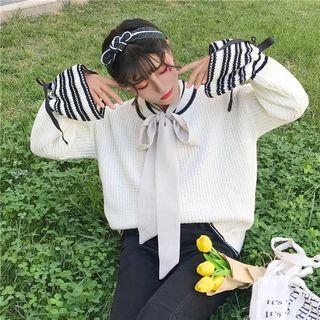 Striped Sweater White - One Size