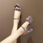 Leopard Print High-heel Platform Sandals