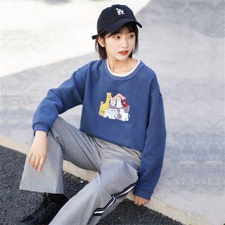 Animal Print Sweatshirt Navy Blue - One Size