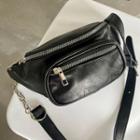 Faux Leather Chain Sling Bag