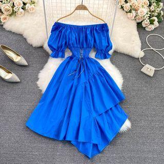 Off Shoulder Asymmetrical Dress