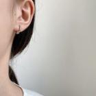 925 Sterling Silver Geometric Hoop Earring 1 Pair - Sterling Silver Earrings - Silver - One Size
