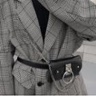 Chain Faux Leather Belt Bag Black - One Size