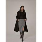Slit Woolen H-line Skirt