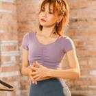 Short-sleeve Crinkled Sports T-shirt