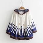 Antler-accent Hooded Cape Top