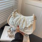 Faux Pearl Chain Detail Hobo Bag