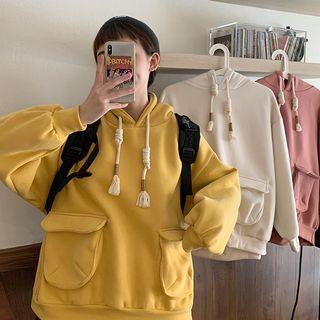 Pocket Detail Drawstring Hoodie