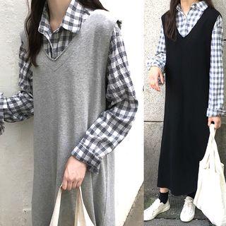 Checked Shirt / Tank Dress