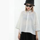 Lightweight Loose-fit 3/4-sleeved Blouse