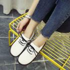 Lettering Applique Lace Up Shoes