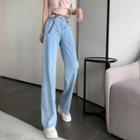 Chain Cutout Wide-leg Jeans