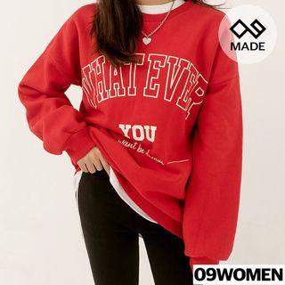 Tall Size Printed Brushed-fleece Lined Sweatshirt