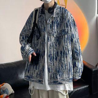Pocket Flat Detail Oversized Denim Jacket