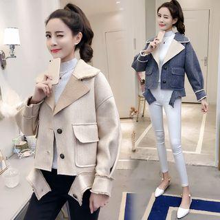 Contrast Trim Asymmetric Jacket