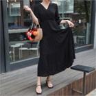 Wrap-front Tiered Maxi Dress