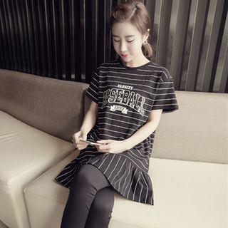 Ruffle Hem Print T-shirt Dress