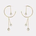 Faux Pearl Drop Earring 1 Pair - Faux Pearl Alloy Dangle Earring - One Size