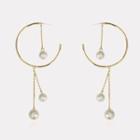 Faux Pearl Drop Earring 1 Pair - Faux Pearl Alloy Dangle Earring - One Size