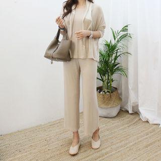 Set: Dolman-sleeve T-shirt + Wide-leg Pants