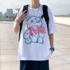 3/4 Sleeve Bear Print T-shirt