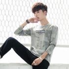 Long-sleeve Lettering Printed Top