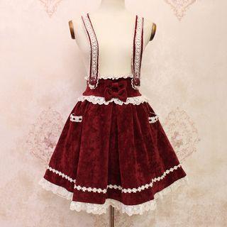 Lace Trim A-line Jumper Skirt