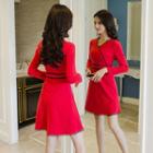 Tassel Trim V-neck A-line Dress