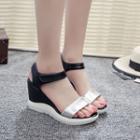 Shimmer Velcro Wedge Sandals
