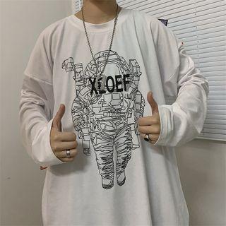 Astronaut Print Long-sleeve T-shirt
