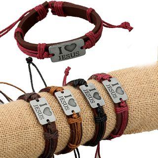 Tagged Genuine Leather Bracelet