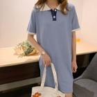 Short-sleeve Knitted Collared Dress