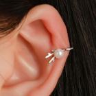 Faux Pearl Clip On Earring 01 - 11136 - Silver - One Size