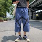 Cross Strap Wide Leg Capri Cargo Pants