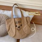 Cartoon Dog Tote Bag Brown - One Size