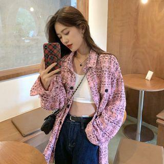 Plaid Jacket Pink - One Size
