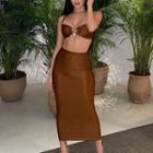 Set: Crop Camisole Top + Maxi Pencil Skirt