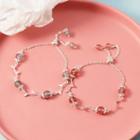 Faux Crystal Bead Alloy Branches Bracelet