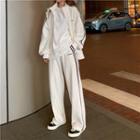 Striped Velvet Zip Jacket / Striped Velvet Sweatpants