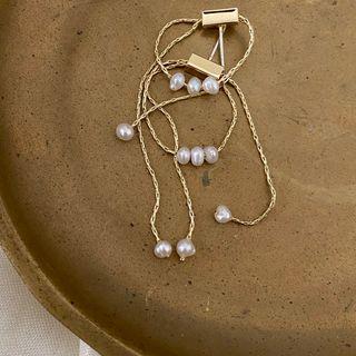 Pearl Alloy Fringed Earring