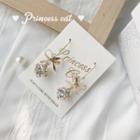 Caged Rhinestone Bow Drop Earring 1 Pair - Bow - One Size