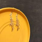 925 Sterling Silver Cutout Leaves Earring 1 Pair - E247 - Silver - One Size