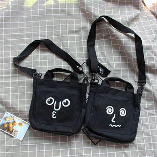 Canvas Facial Expression Shoulder Bag