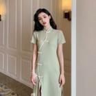 Traditional Chinese Short-sleeve Frog Buttoned Dress